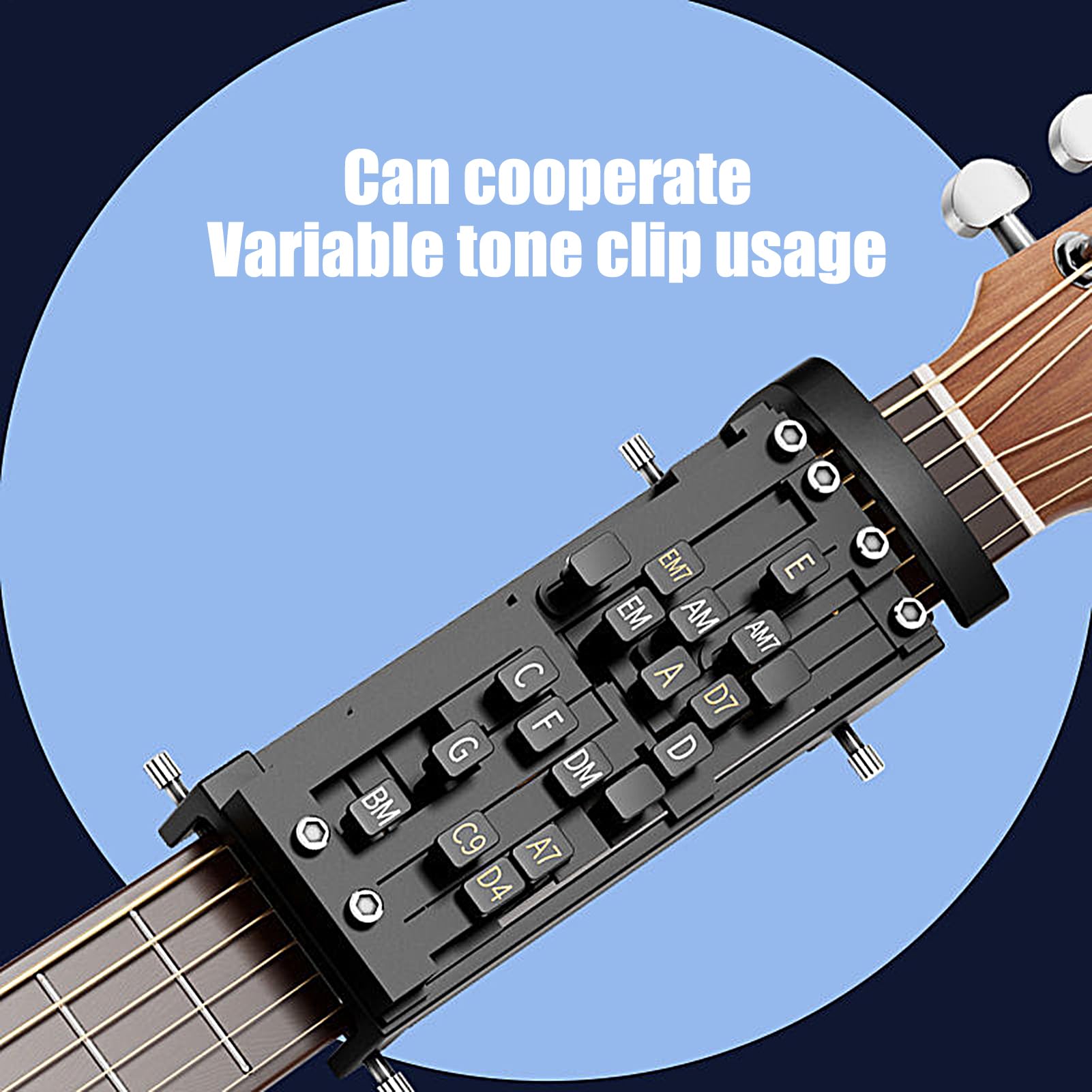 Chord Presser - Sistema de aprendizaje de acordes portátil | Herramienta de aprendizaje portátil para practicar los dedos, para viajes, hogar, estudio, banda, ukelele, práctica