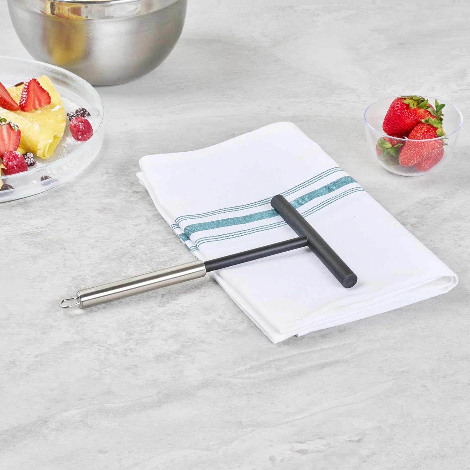 Restaurantware-German Standard Crepe Spreaders, 24 T Shape Crepe Makers - Dishwashable, Evenly Spreads Batter, Black Nylon Batter Spreaders With Stainless Steel Handle, Ideal For Kitchen, Bakery