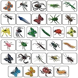30 Pack Bug Toys Fake Plastic Bugs and Insects for Kids Toddler Halloween Birthday Party Favors Easter Valentines Basket Stuffers Goodie Bag Fillers April Fool\'s Day Prank Gifts Fake Bugs Toys