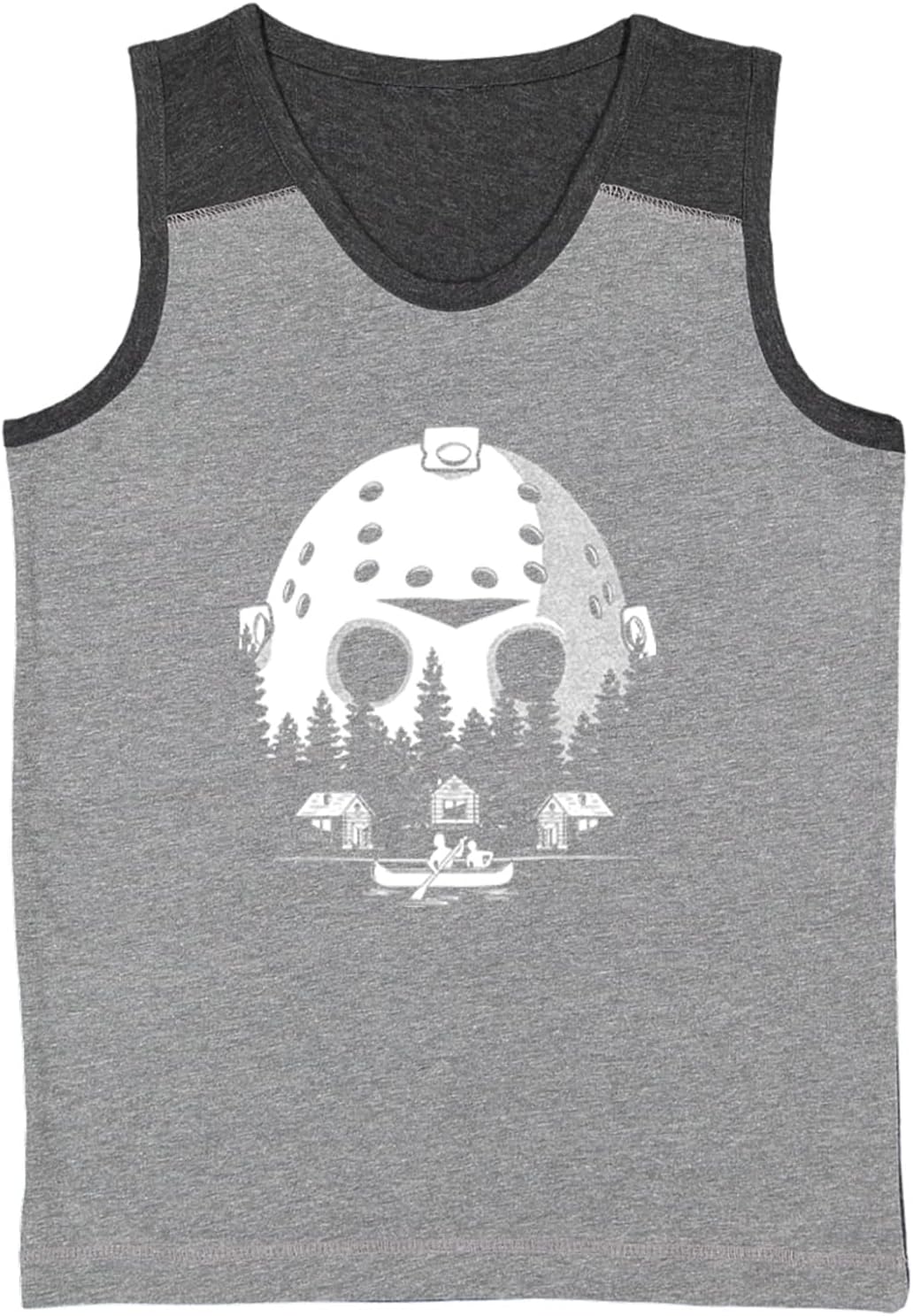 Voorhees Camp Scene Mask - Horror Movie Youth Contrast Back Tank Top