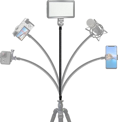 Miniatura 2 de Vidpro FA-22 - Kit de brazo flexible de 22 pulgadas, montaje rígido pero flexible para teléfonos móviles, cámaras, micrófonos, iluminación y más, se