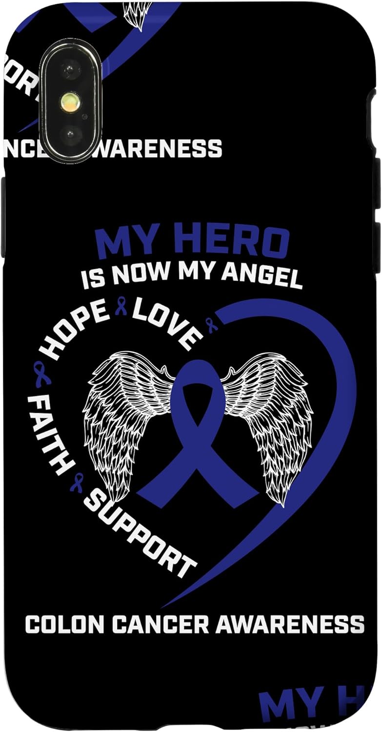 in Memory Hero is Now My Angel Colon Cancer Awareness Phone Case for iPhone 17