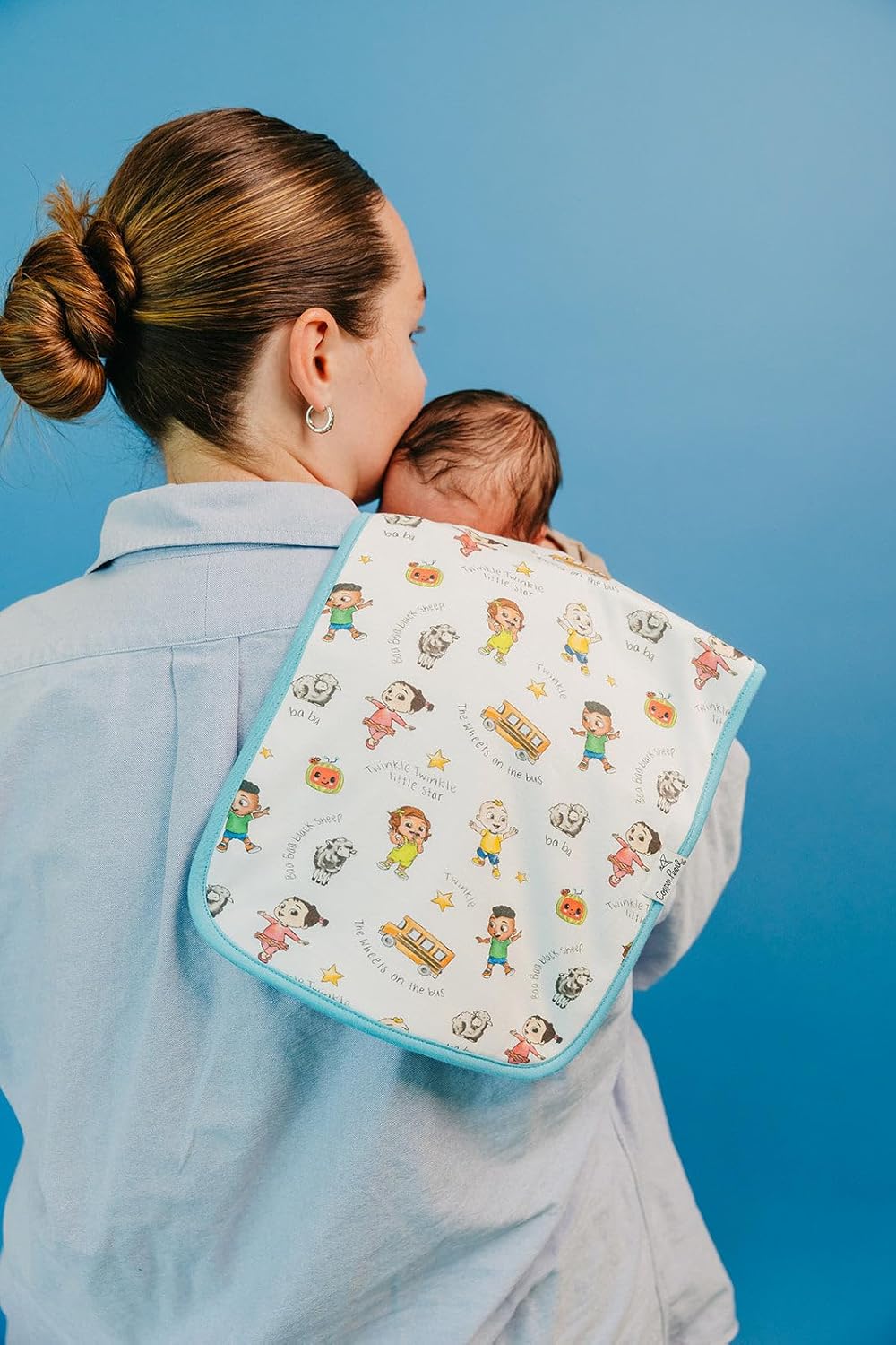 Copper Pearl Baby Burp Cloth Large 21''x10'' Size Premium Absorbent Triple Layer 3-Pack Gift Set CoComelon Friends