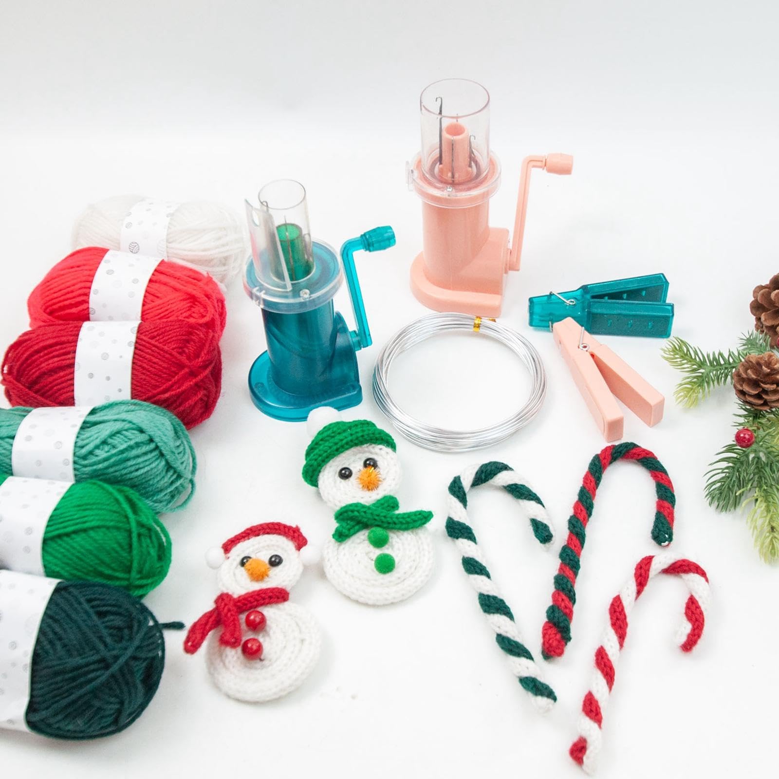 6 Pezzi Manuale Spool Knitter Accessori Filo Mini Telaio Maglia Macchina Tessitura Manuale Adatto per Artigianato Regalo Lavori Creativi CAS, 6 Colori Filato Verde