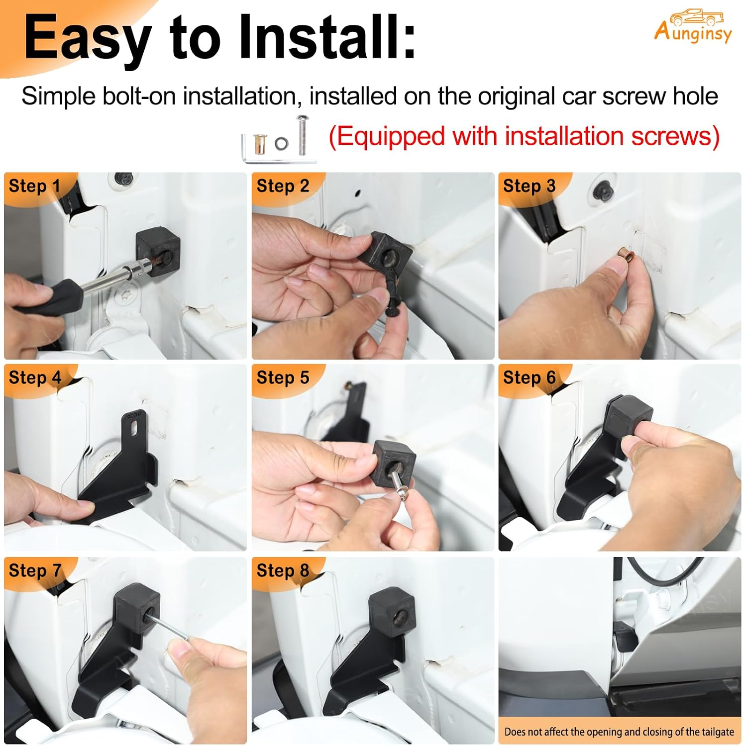 Aunginsy Car Tailgate Anti-Theft Lock Compatible with Nissan Frontier 2022-2026, Rear Trunk Door Left Side Tailgate Security Device Truck Bed Tail Gate Lock Protector Exterior Accessories