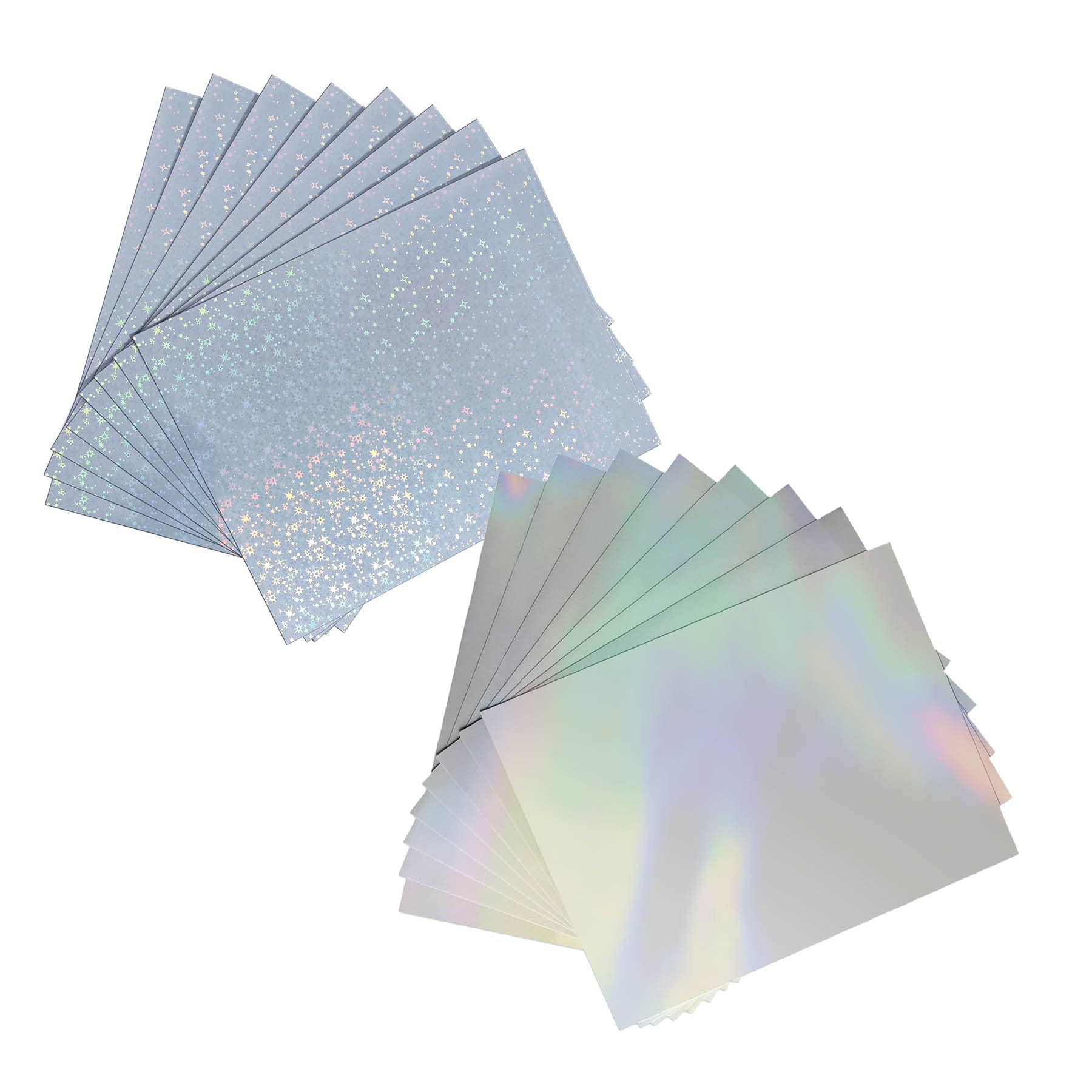 20 Sheets Clear Holographic Printable Sticker Paper + 20 Sheets Star Style Holographic Printable Sticker Paper