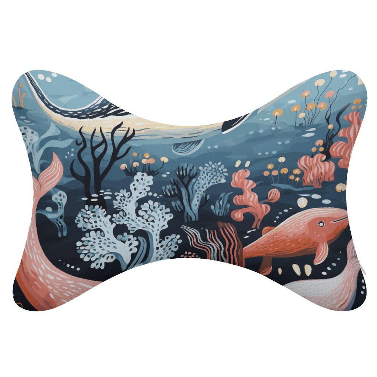 Adfgyerh Style Seal Whale Octopus Fish Pillow ，Memory Foam Pillow Core，Cushion,Provide Neck Support，Car Pillows For Travel Car Seats And Home Offices.