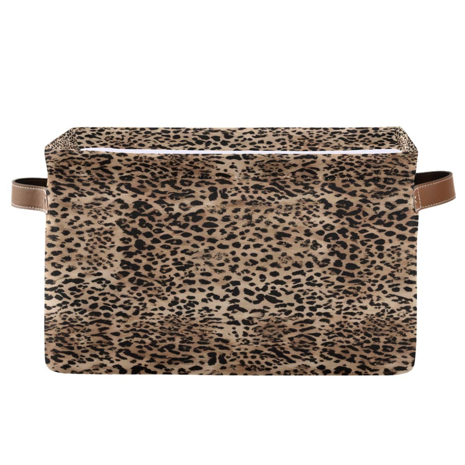 Grckit D146 Leopard Skin Texture Storage Baskets Foldable Fabric Baskets Large Storage Bins For Organizing Shelves Closet Home, Decorate Your Rooms