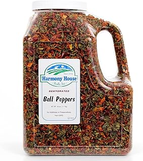 Dried Mixed Bell Peppers, Diced – Dehydrated Vegetables for Cooking, Camping, Emergency Supply and More