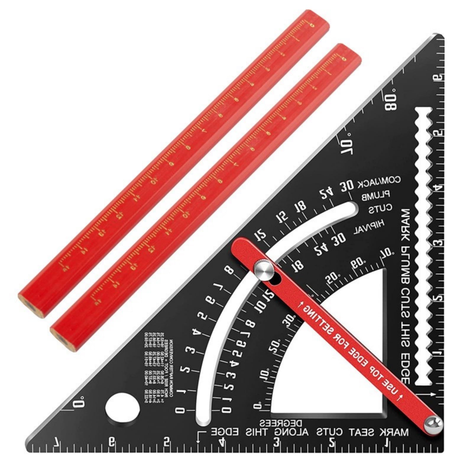 7inch Layout Tool Triangle Ruler Carpenter Rafter Framing Square Adjustable Combination Square Woodworking Tool Marking Gauges for Construction