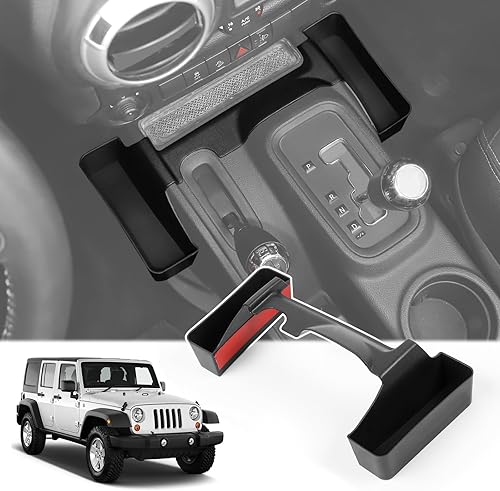 Bandeja organizadora para palanca de cambios Wrangler JK, bolsillo de almacenamiento de consola central para Jeep Wrangler JK JKU 2011-2017,