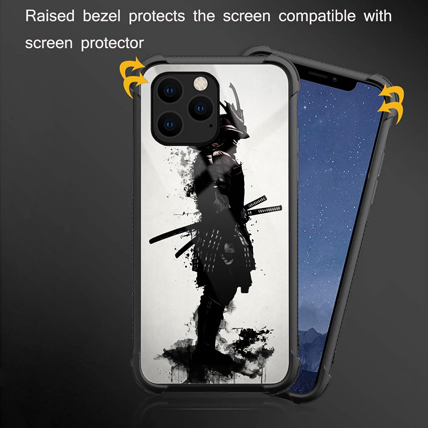 CARLOCA Compatible with iPhone 13 Case,Japanese Samurai Graphic Design Shockproof Anti-Scratch Drop Protection Case for iPhone 13 image 3