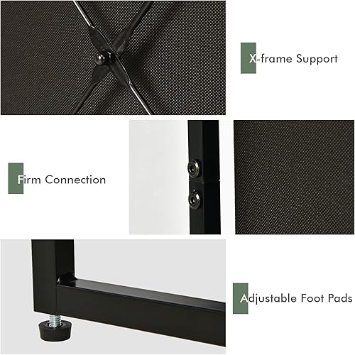 Miniatura 7 de Giantex Gabinete de almacenamiento de 6 niveles, estantería de almacenamiento de 61.5 pulgadas de alto con cajones plegables, estantes, marco de