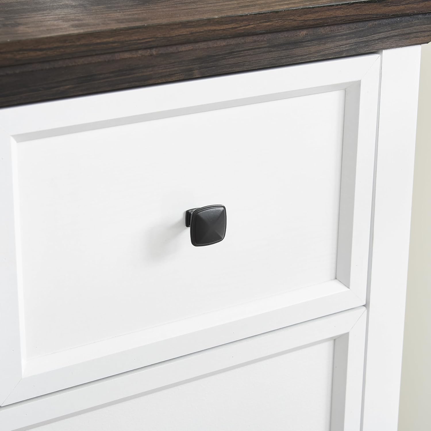 6 Drawer Dresser, 48 inch Tall Farmhouse Dresser Nightstand Chest of Drawer, Wooden Storage Cabinet Storage Chest of Drawers for Living Room, Hallway, Entryway (White, 47" H)