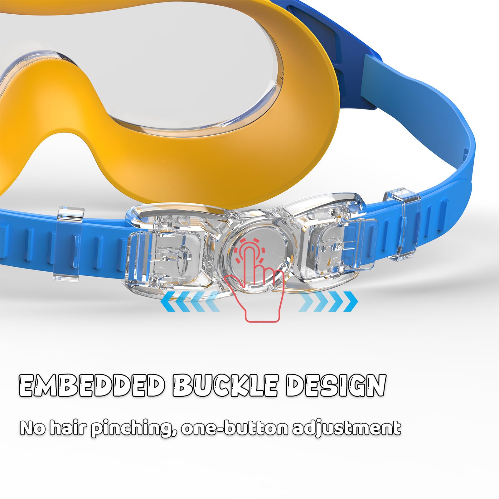 Occhialini Nuoto Bambini, Antiappannamento & UV, Ampià Visuale, Regolazione Rapida, Sigillo in Silicone, Occhialini Piscina Unisex 3-14 Anni