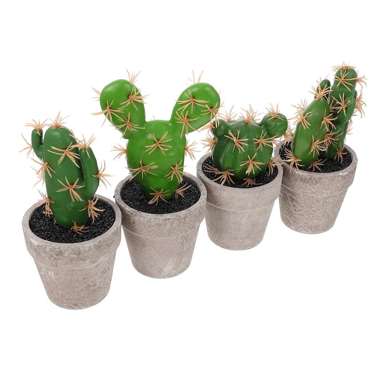 Hemobllo Set 4 Piante Grasse Finte in Plastica e Pulp, Decorazione da Tavolo Verde per Ufficio e Soggiorno Aspetto Naturale e Facilità di Cura