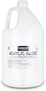 Sargent Art Acrylic Gloss and Varnish, 1 Gallon, For use with Acrylic Paint, Non-Toxic, Use on Canvas Wood Ceramic Rock Pa...