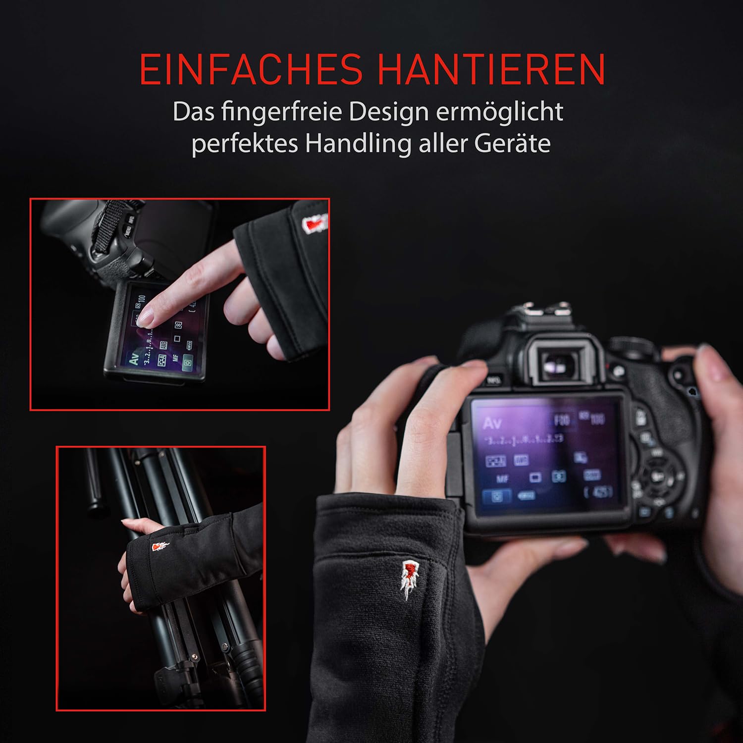 THE HEAT COMPANY - Merino Tube - Fingerlose Merino Handschuhe - Premium Qualität - Pulswärmer für Damen & Herren - Handschuhe ohne Fingerkuppen: Halbfinger Handschuhe - Handstulpen