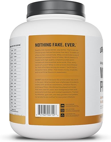 Miniatura 114 de Levels - Concentrado de proteína de suero de leche de ganado alimentado con pasto, sin ingredientes artificiales, 0.85 oz de proteína, capuchino, 2