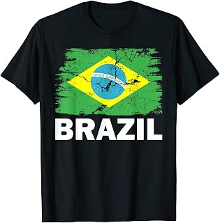 Vintage Brazil Brazilian Flag Pride Support Brazilian T-Shirt