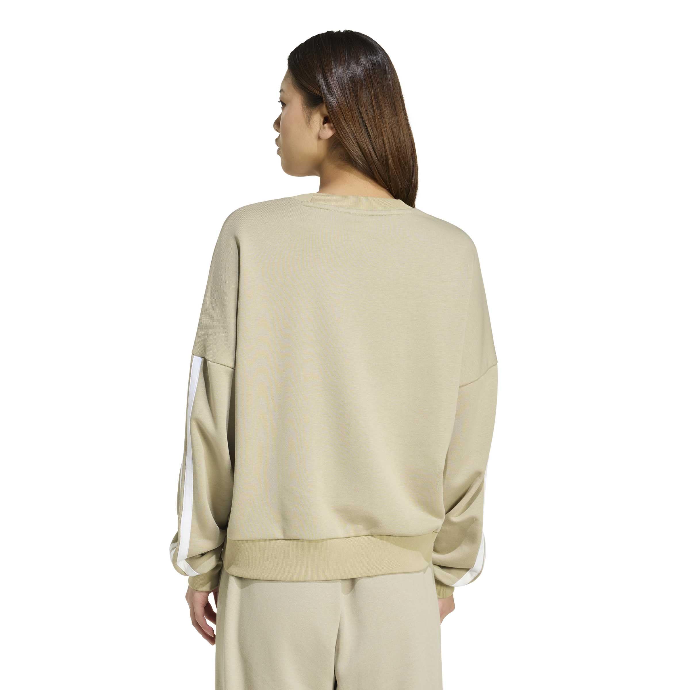 adidas dames ESSENTIALS 3-STRIPES FRENCH TERRY SWEATSHIRT, Wonder Cargo/white, S