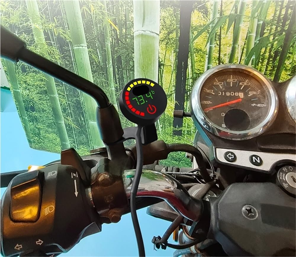 Misuratore della Temperatura dell'Acqua per Motocicletta per termometro per XMAX250 300 NMAX CB 400 CB500X Indicatori di Tensione Doppio Display Contachilometri