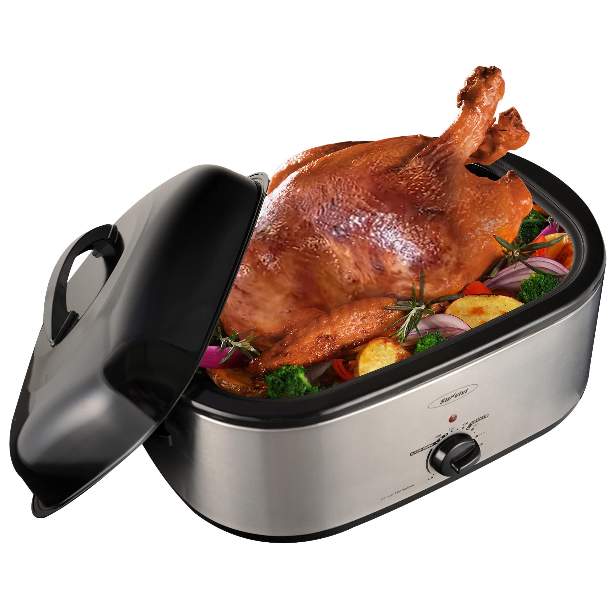 Buy 22lb 18Quart Roaster Oven with SelfBasting Lid, Sunvivi electric