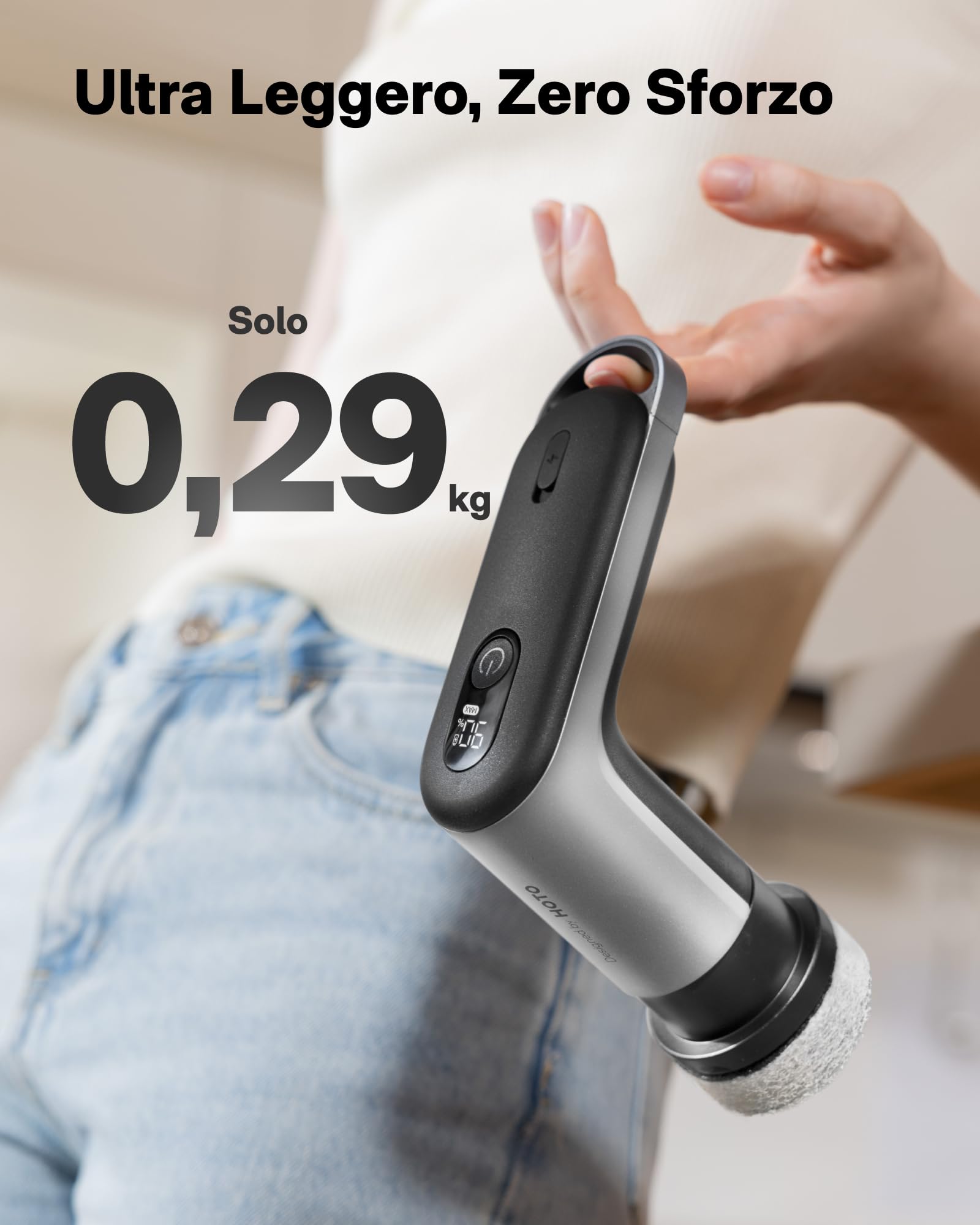 HOTO Grip™ Spazzola Rotante Pulizia Casa, Spazzola Elettrica per Pulizia IPX7 Impermeabile, Leggera (0.29 kg), 6 Testine, per Cucina, Piatti, Pentole, Griglia, Piano Cottura, Piastrelle
