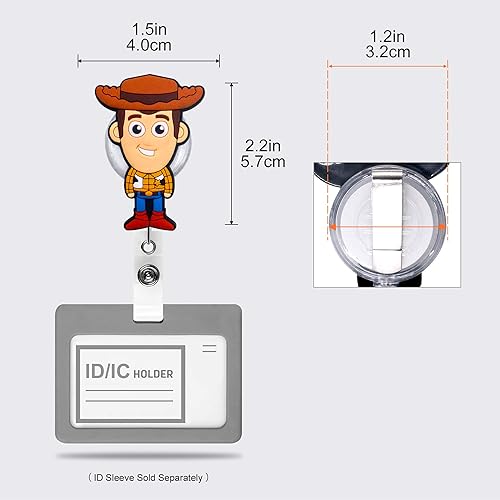 Miniatura 6 de Juego de 4 piezas de personajes de película retráctil, soporte para tarjetas de identificación con nombre, clip en portatarjetas Buzz Lightyear