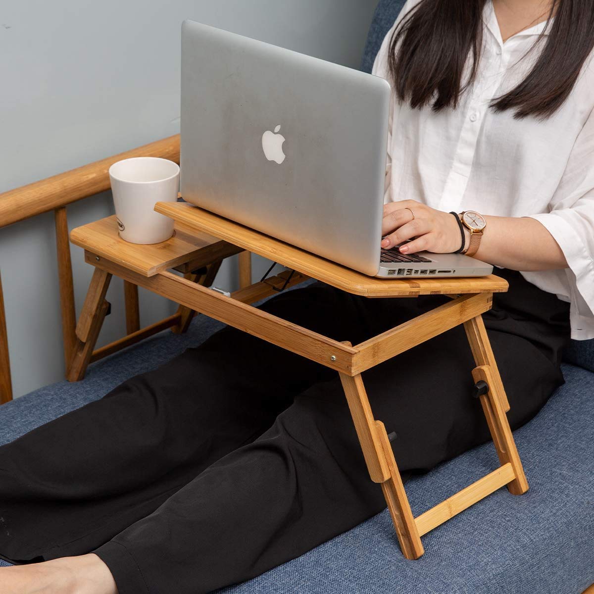 Overa Bamboo Portable Computer Table Laptop Stand 1 Pack Foldable ...