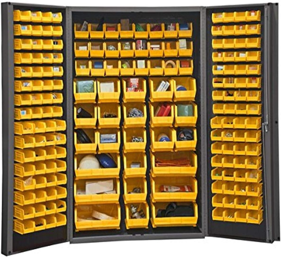 Durham Heavy Duty Welded 14 Gauge Steel Cabinet with 176 Bins, DC48-176-95, 24" Length x 48" Width x 78" Height