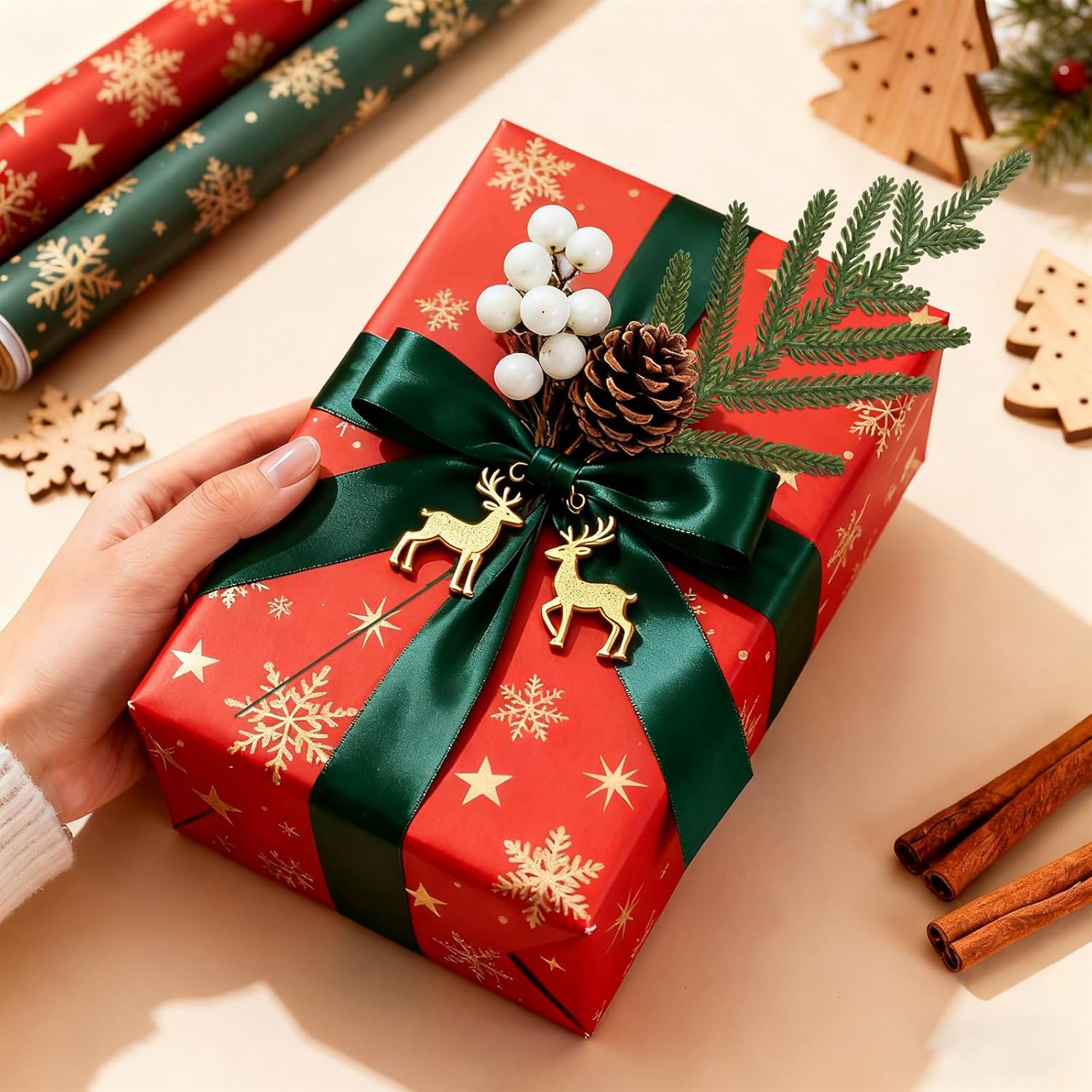 DEMIUKO 40PCS Norfolk Pine Stems Branches 14" Christmas Artificial Pine Needles Sprigs Faux Evergreen Greenery Fake Pine Picks for Vase DIY Crafts Xmas Garland Wreath Home Indoor Outdoor Decor - Image 6