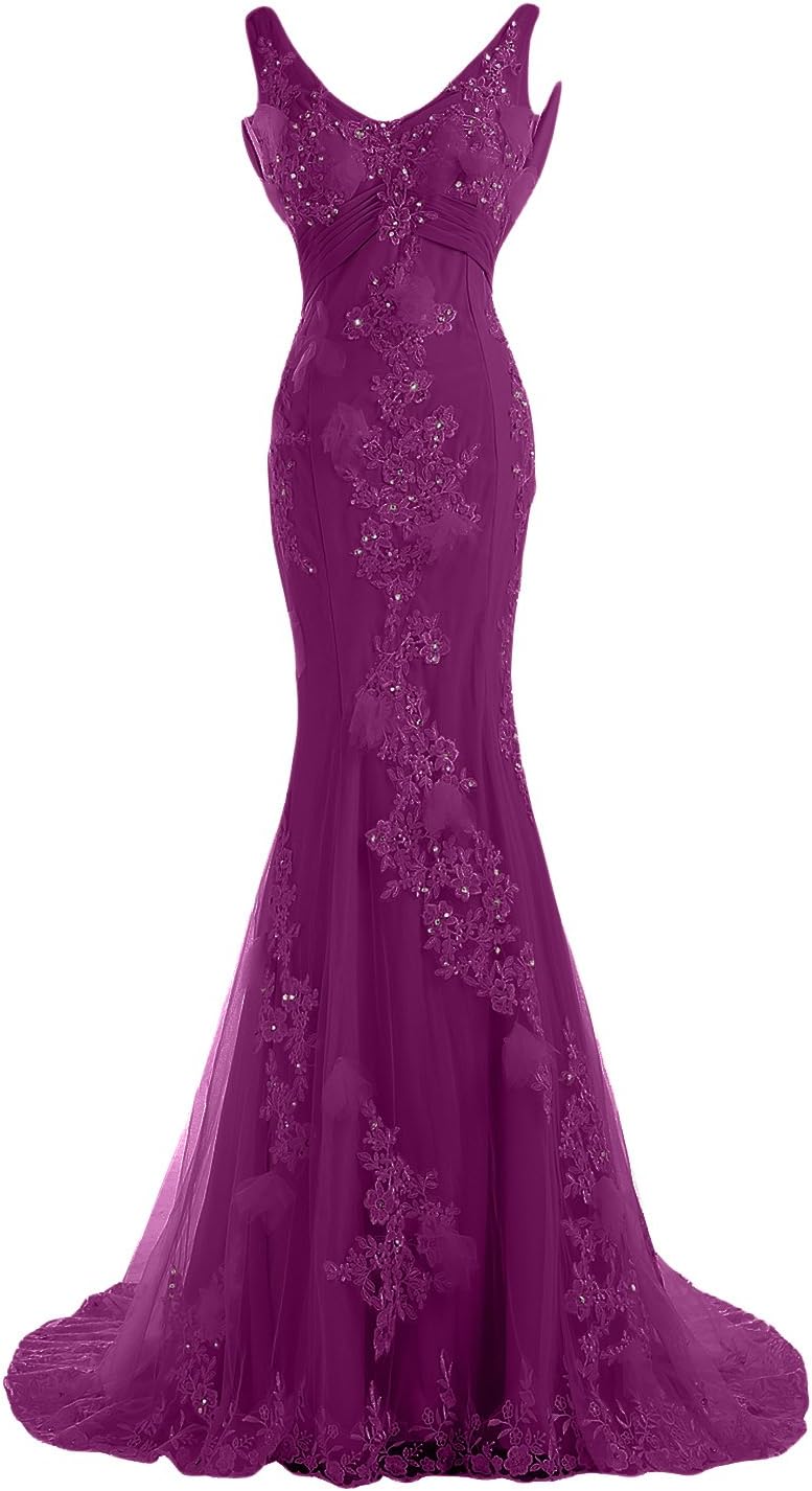 Designer Wedding Party Dress Evening Gown V-Neck Mermaid Floral Lace