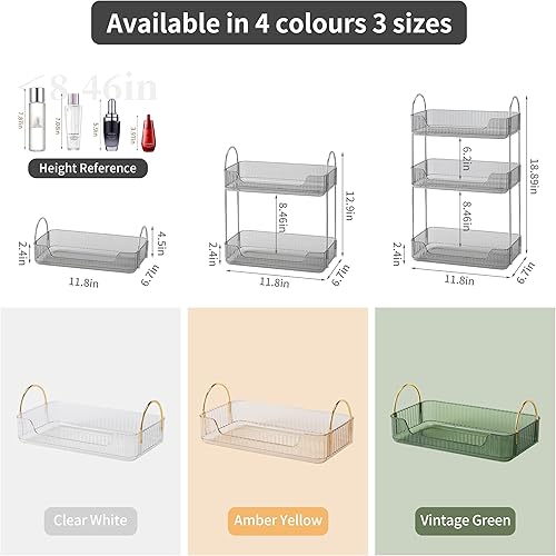 Miniatura 5 de YCIA&DONE Organizador de baño de 1 nivel, organizador de maquillaje, estante de cosméticos para el cuidado de la piel, soporte para perfume para