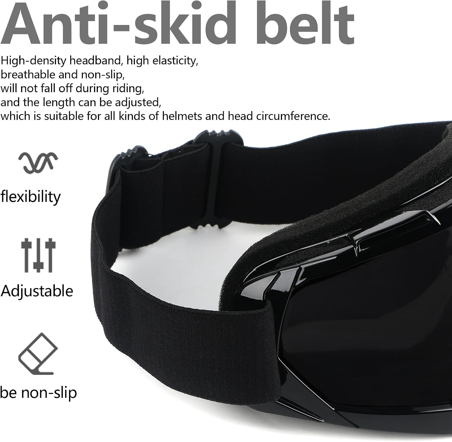 Motorcycle Goggles ATV Dirt Bike Anti Scratch Motocross UV400 Protect Bendable Eyewear Off Road Dust proof Anti Fog Riding Goggles with Adjustable Strap &Color Lens - Image 6