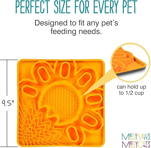Miniatura 10 de Messy Mutts and Cats - Alfombrilla de silicona enmarcada para lamer multisuperficie, 9.5 x 9.5 pulgadas, tapete de alimentación lenta para