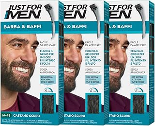 Just for Men Bart & Schnurrbart, Bartfarbe für Herren, Farbe Dunkelbraun, Färben, entfernt graues Haar, mit Applikatorkamm...