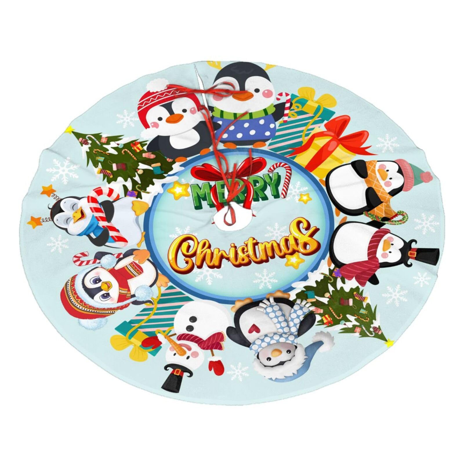 Christmas Tree Skirt 30" New Year Tree Skirt Simple Lace-Up Tree Skirt Indoor and Outdoor Home Decoration Holiday Party Farmhouse Decor Gift.