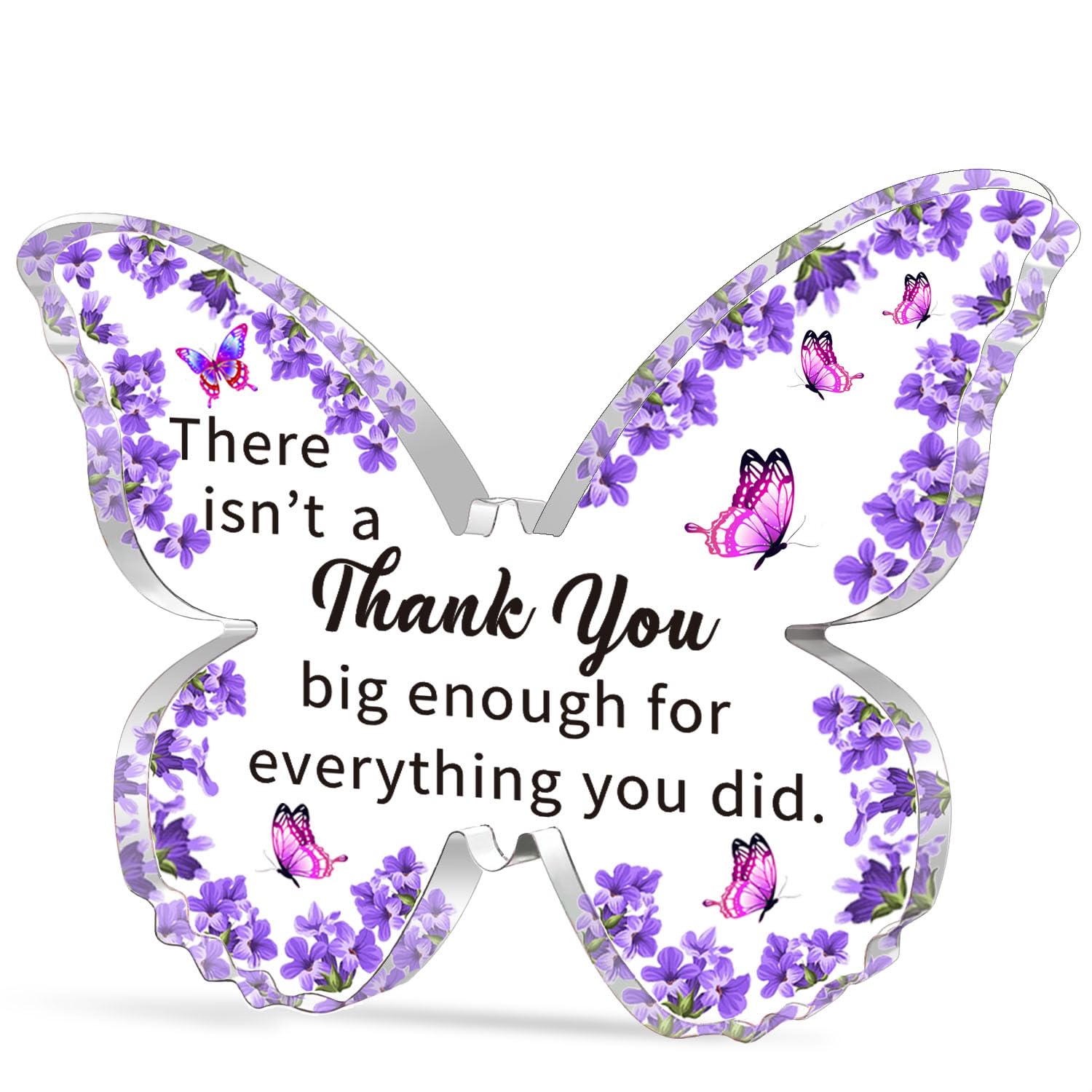 WTOPP Thank You Gifts,Butterfly Shaped Acrylic Plaque Appreciation Gifts For Women,Thank You Gifts For Colleague,Nurse,Boss,Volunteer,Doctor, Manager,Director,Teacher