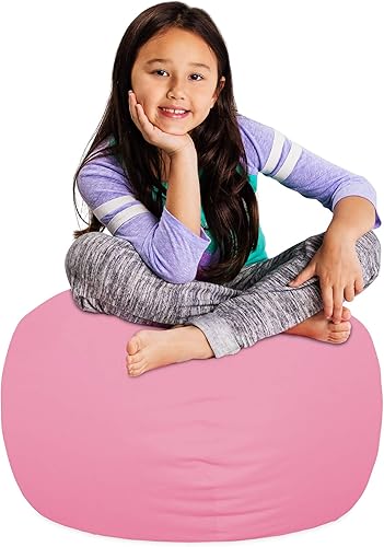 Miniatura 25 de Posh Stuffable - Sillón puff con almacenamiento para niños, contenedor de animales de peluche, organizador de juguetes de niños Lienzo Burbujas Azul