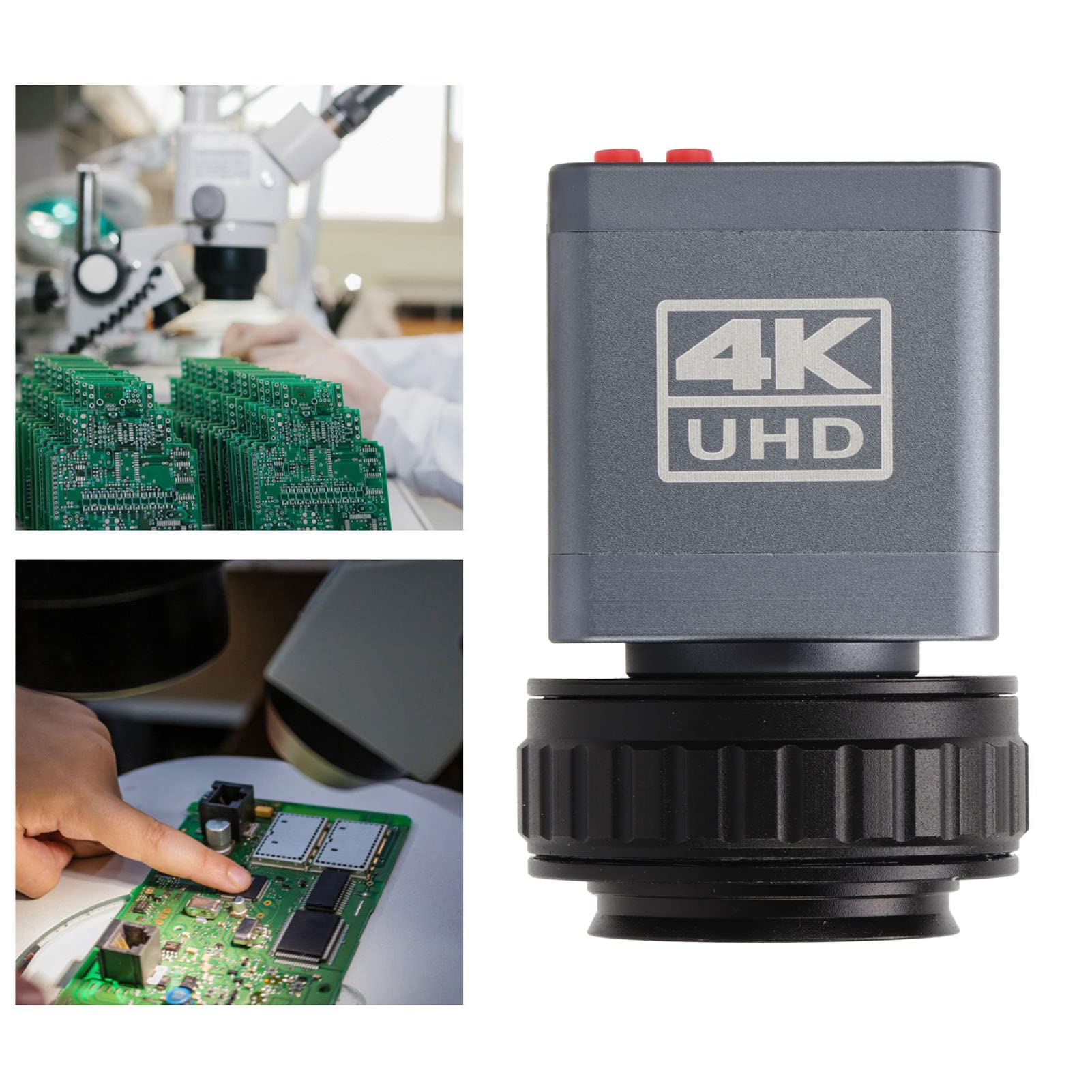 Telecamera Industriale Microscopio, 41MP 4K 2160P 1080P HDMI USB Digital Videocamera con Supporto C Lente Portatile Microscopio Compatibile con Windows per Scheda PCB