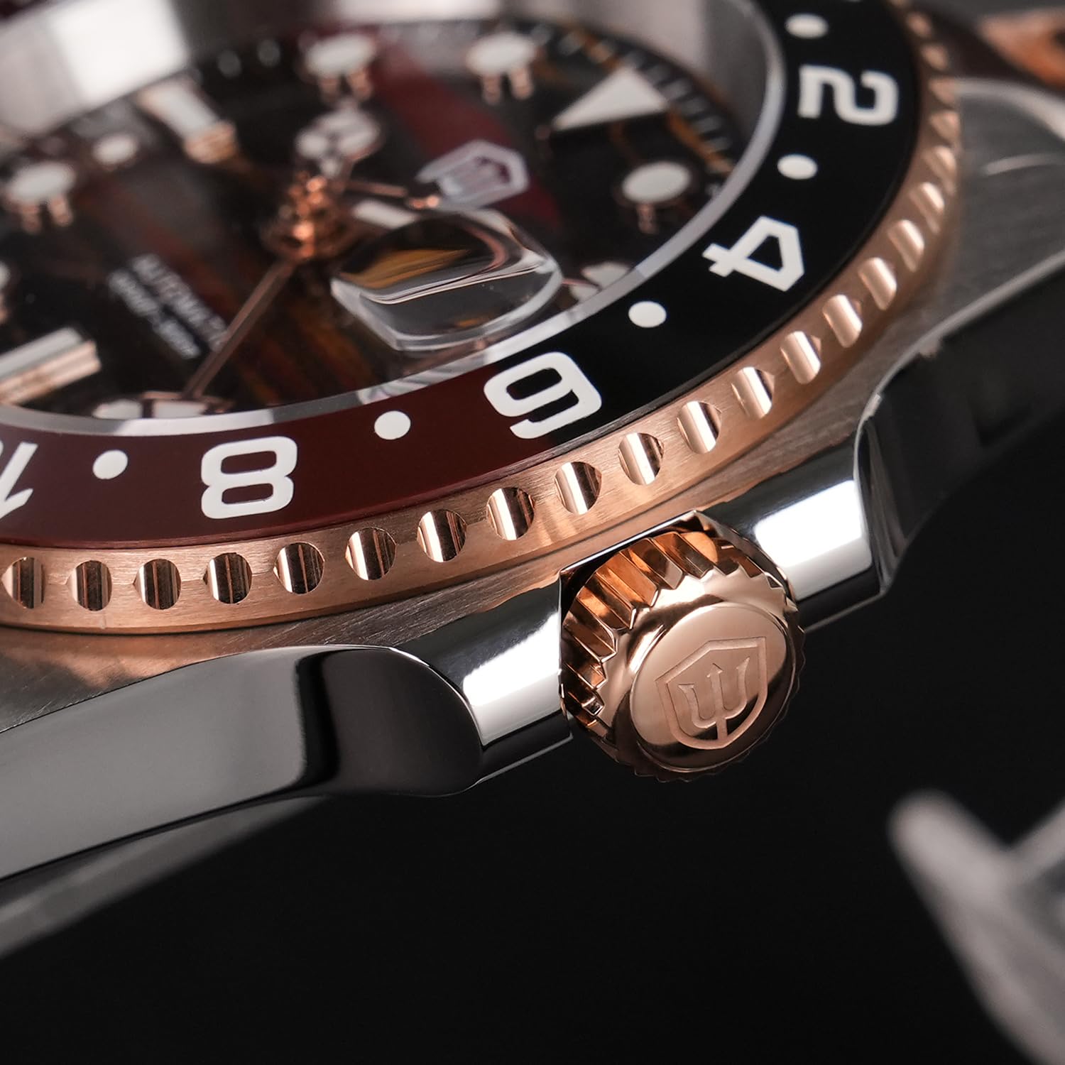 watchdives Sub GMT-Uhren für Herren WD16760, NH34 Automatische Armbanduhr Taucheruhr, 40 mm Keramiklünette Saphirglas 300 M Wasserdicht