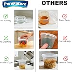 Pure Future 60 Sets (120-Pack) Deli Containers with Lids - Airtight Freezer Containers for Food Storage, Assorted 8oz, 16oz, 32oz Plastic Soup & Meal Prep Bowls, Microwave Safe