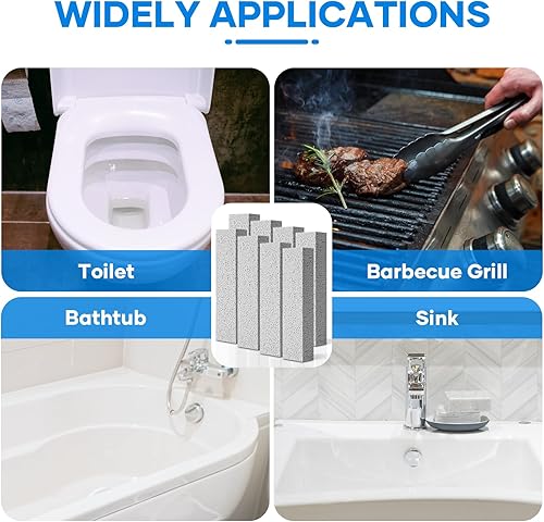 Miniatura 2 de BukSuk Paquete de 24 piedras pómez, piedra pómez gris para limpieza del inodoro, bastón para limpiar el inodoro, baño, fregadero de cocina, parrilla