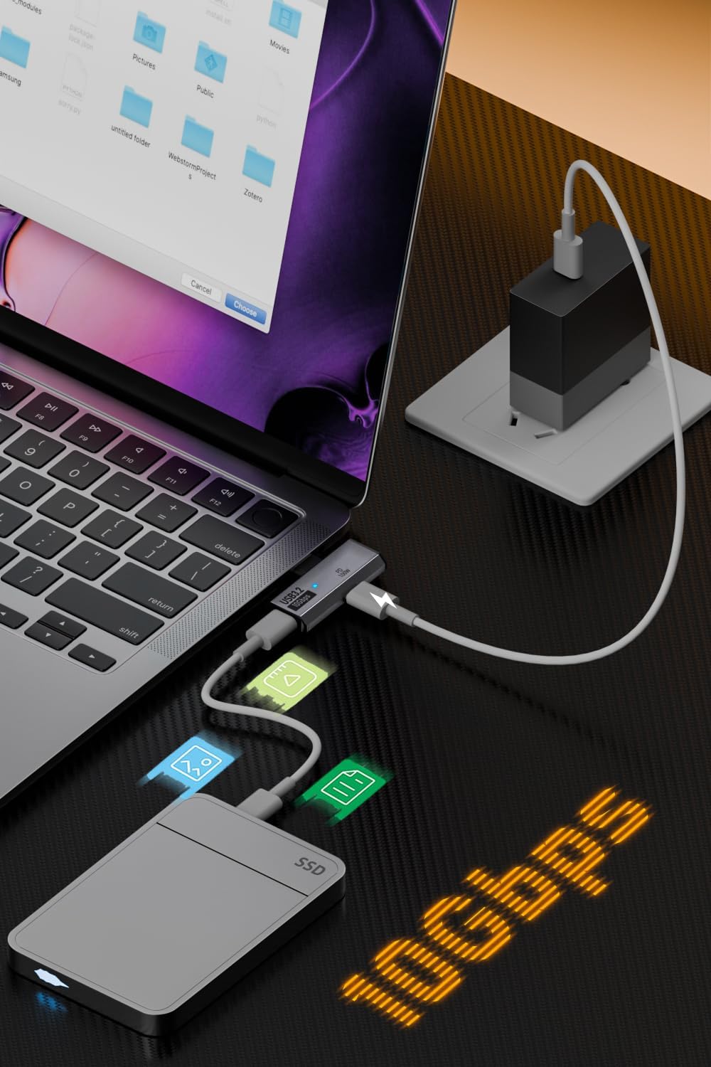 AreMe USB C Splitter, 2-in-1 Dual USB-C Headphone and Charger Adapter, Grey | Not for Video, Type C Audio Dongle with PD 100W for Rog Ally, Steam Deck, iPhone 15/16, iPad