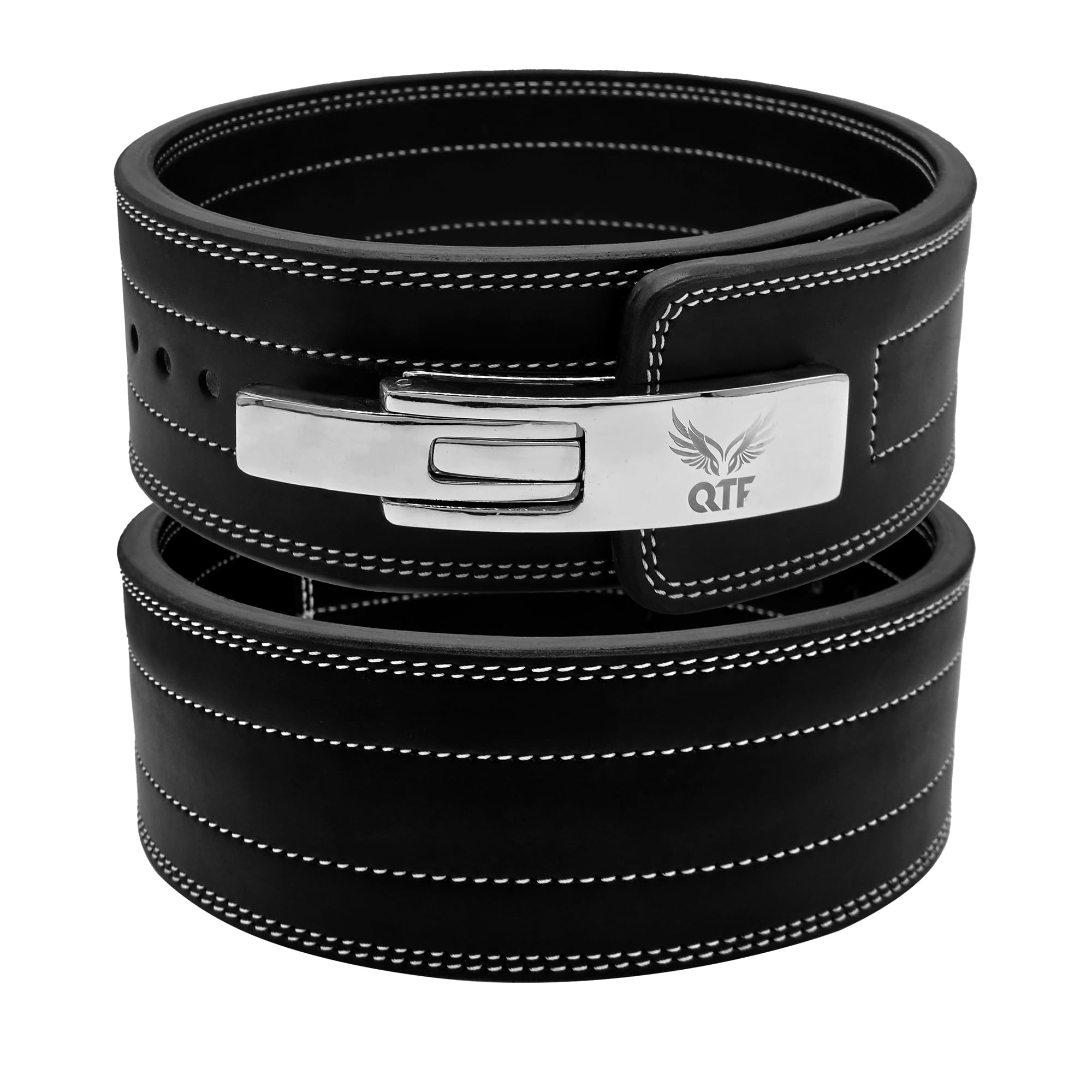 QTF Cintura con leva per sollevamento pesi, unisex, in pelle spessa, ideale per sollevamento pesi, bodybuilding, squat e stacchi da terra
