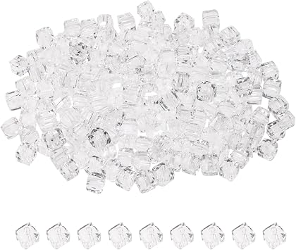 Penta Angel Cube Crystal Beads 200pcs Small Faceted Square Craft Loose Spacer Beads for Women Earring Bracelets Necklace Hair Band Key Chain Jewelry Making Clear White-4mm