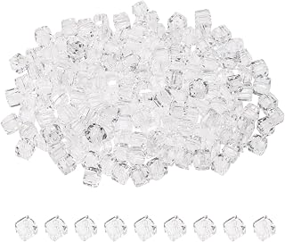 Penta Angel Cube Crystal Beads 200pcs Small Faceted Square Craft Loose Spacer Beads for Women Earring Bracelets Necklace Hair Band Key Chain Jewelry Making (Clear White-4mm)