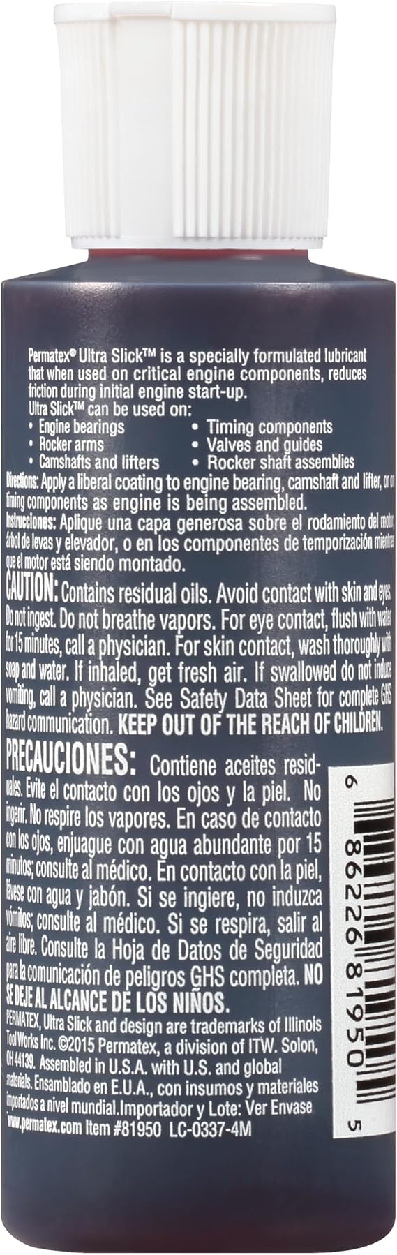 Permatex 81950 Ultra Slick Engine Assembly Lube, 4 oz. , Red