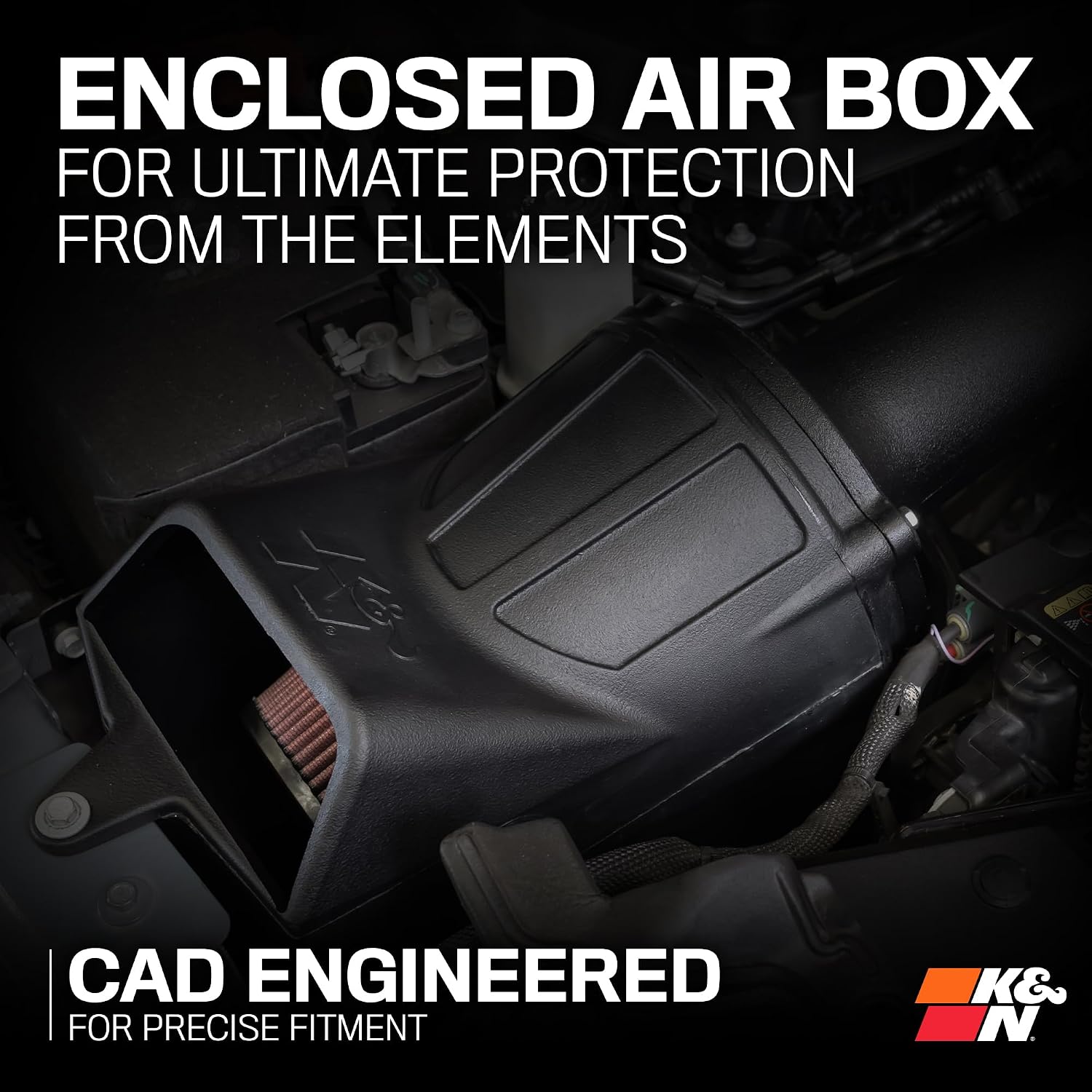 K&N Cold Air Intake System: High-Flow Air Filter, Increase Performance & Towing: Compatible with 2024 Jeep: Wrangler, 63-1597
